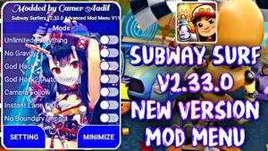 Subway Surfers v2.33.0 Advanced Mod Menu Apk V11 [God Hack,Speed Hack,Score Multiplier etc.]