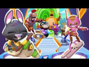 Talking Tom Gold Run 2 vs Subway surfers happy easter Becca vs Raboot Gameplay