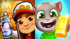 FUN! FUN! FUN! JAKE GOLD RUN - SUBWAY SURFERS MONACO 2022 VS TALKING TOM GOLD RUN