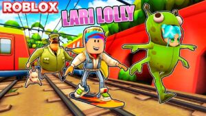 LOLLY DAN MELOBI DI KEJAR POLISI SUBWAY SURFERS DI ROBLOX!!!
