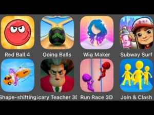 Shape-shifting,Run Race 3D,Scary Teacher 3D,Subway Surfers,Red Ball 4,Going Balls,Join & Clash