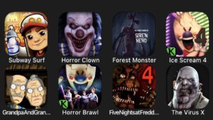 Subway Surf, Horror Clown, Forest Monster, Ice Scream 4, Grandpa And Granny, Horror Brawl...