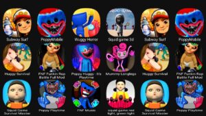 Subway Surf, Poppy Mobile, Wuggy Horror, Squid Game 3D, Huggy Survival...
