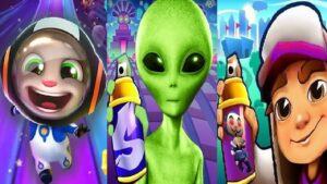 Talking Tom Gold Run Astronaut Tom VS Subway Surfers Space Station Spacebot VS Subway Run Alien Run