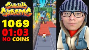 Jogando SUBWAY SURFERS com desafio NO COINS...