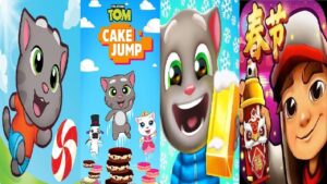 Subway Surfers Chinese Version VS TALKING TOM GOLD RUN  Christmas Cake Jump Talking Tom Candy  Run