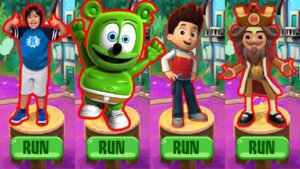 Tag with Ryan vs Gummy Bear Runner vs Subway Surfers World Tour Subway City vs PAW Patrol Ryder Run