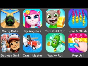 Crash Master,Wacky Run,Subway Surfers,Tom Gold Run,My Talking Angela 2,Join & Clash,Pop Us