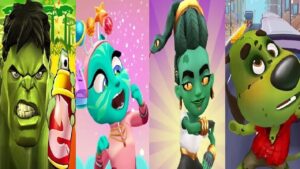 Subway Surfers VS Talking Tom Gold Run  Subway Hulk Hero Run My Talking Angela 2 Space Talent Show