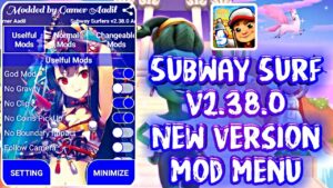 Subway Surfers v2.38.0 Advanced Mod Menu Apk V17 [No Coins Pick, God Mod, No Clip, Speed Hack etc.]
