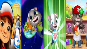 subway surfers VS TALKING TOM HERO DASH VS TOM GOLD RUN 2 VS TOM bubble shooter -  TOM VS SUPER TOM