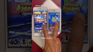 Comparison iPhone 6s plus vs iPhone 6 playing Subway Surfers #subwaysurfers #iphone6splus #shorts