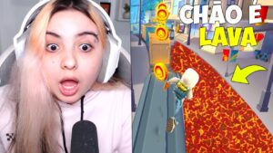 FIZ o DESAFIO do CHÃO É LAVA no SUBWAY SURFERS!! MUITO DIFICIL KKKK