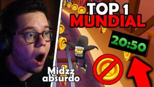 IMPOSSÍVEL! 20 MINUTOS de NO COIN! O @Midzz FEZ O RECORDE MUNDIAL no Subway Surfers (react)
