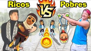 RICOS VS POBRES JOGANDO SUBWAY SURFERS MUTIPLAYER #14 - CHAMOU PRO X1