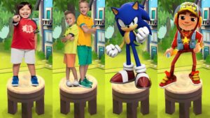 Sonic Dash vs Subway Surfers vs Tag with Ryan vs Vlad & Niki Run - All Characters unlocked Gameplay