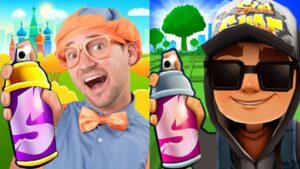 Subway Surfers Mumbai 2022 Play 2 Plant Jake Dark Outfit vs Blippi World Adventure Run Gameplay HD
