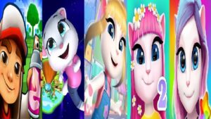 Subway Surfers VS MY TALKING ANGELA dress up  ANGELA COLOR SPLASH My Talking Angela 2 TOM GOLD RUN 2