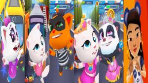 Subway Surfers VS TALKING TOM GOLD RUN PRINCESS ANGELA VS  Angela VS Panda Panda Run KOKO THE CAT