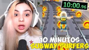 TENTEI FICAR 10 MINUTOS VIVA no SUBWAY SURFERS!! MAS ACONTECEU ISSO KKKK