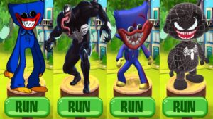 Tag with Venom Ryan vs Huggy Wuggy Run Subway Surfers - Run GamePlay