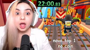 ele bateu o novo recorde e fez 22 minutos de no coin no subway surfers 😱 reagi novo top 1