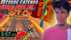 FIQUEI PROFISSIONAL NA BURLA DE 3 MOEDAS DO SUBWAY SURFERS E BATI MEU RECORDE!