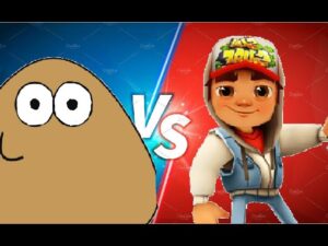 Jake (subway surfers) vs Pou (batalha de Youtubers sem o mussoumano)