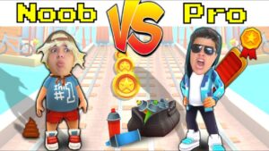 NOOB VS PRO JOGANDO SUBWAY SURFERS MULTIPLAYER (versão secreta)
