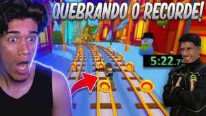 REAGI E TENTEI QUEBRAR O RECORDE DE UM YOUTUBER FAMOSO NO SUBWAY SURFERS!