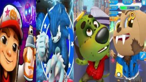 Subway Surfers VS SONIC DASH Talking Tom Gold Run Panda Run Game DISCO WOLF VS ZOMBIE BEN Halloween