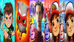 TALKING TOM HERO DASH VS Ben 10: Up to Speed Subway Surfers  San Francisco Spider Man Peter Parker