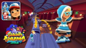 Elf Tricky Ice Outfit and Ho Ho Hoverboard on Subway Surfers Subway City Xmas 2022
