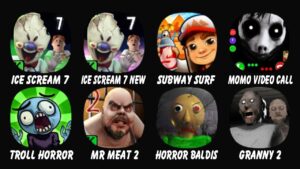 Ice Scream 7, Ice Scream 7 NEW, Subway Surf, Momo Video Call, Troll Quest Horror, Mr Meat 2...