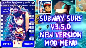 Subway Surf Mod Menu Apk 3.5.0 | God Hack, Speed Hack, Everything Unlocked, Wall Hack etc.