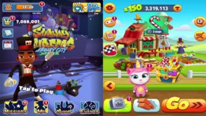 Subway Surfers: Subway City Xmas! VS Talking Tom Gold Run Walkthrough