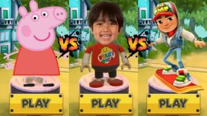 Tag with Ryan vs Peppa Pig Run vs Subway Surfers - Run Gameplay