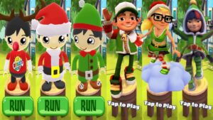 Tag with Ryan vs Subway Surfers Xmas City - All Christmas Characters Unlocked