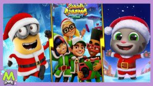 Talking Tom Gold Run vs Subway Surfers vs Minion Rush.Новогодний Забег Бегунов-Героев.Кто Быстрее
