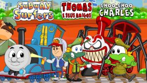 Sapo Brothers em Subway Surfers com o trenzinho Thomas contra Choo-Choo Charles em Desenho Animado