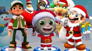 Talking Tom Gold Run vs Subway Surfers X-mas vs Mario Kart Holiday Tour New update Christmas