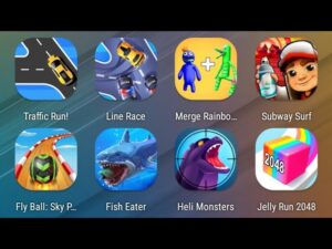 Traffic Run,Line Race,Merge Rainbow,Subway Surfers,Fly Ball,Fish Eater,Heli Monsters,Jelly Run 2048
