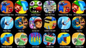 Rainbow, Ultimate Bowmasters, Zombie Tsunami, Dude Theft Wars, Hungry Shark, Subway Surf, Join Clash