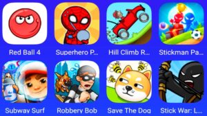 Android Gameplay (Superhero Play 456, Red Ball 4, Stickman Party, Subway Surfers, StickWar legacy)