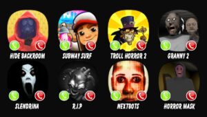 Hide in The Backroom, Subway Surf, Troll Quest Horror 2, Granny Chapter Two, Slendrina The Cellar...