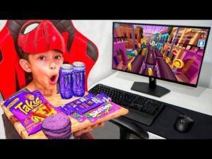 SÓ POSSO COMER COMIDA ROXA A CADA BURLA NO SUBWAY SURFERS!