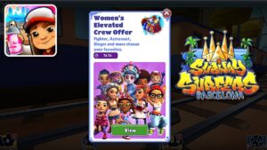 Subway Surfers Barcelona 2023 - Women's Elevated Crew Offer