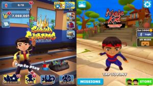 Subway Surfers: Barcelona VS Ninja Kid Run Walkthrough