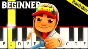 Subway Surfers Theme - Fast and Slow (Easy) Piano Tutorial - Beginner