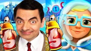 Subway Surfers Underwater 2023 Elf Tricky Ice Outfit vs Mr Bean Run Gameplay HD